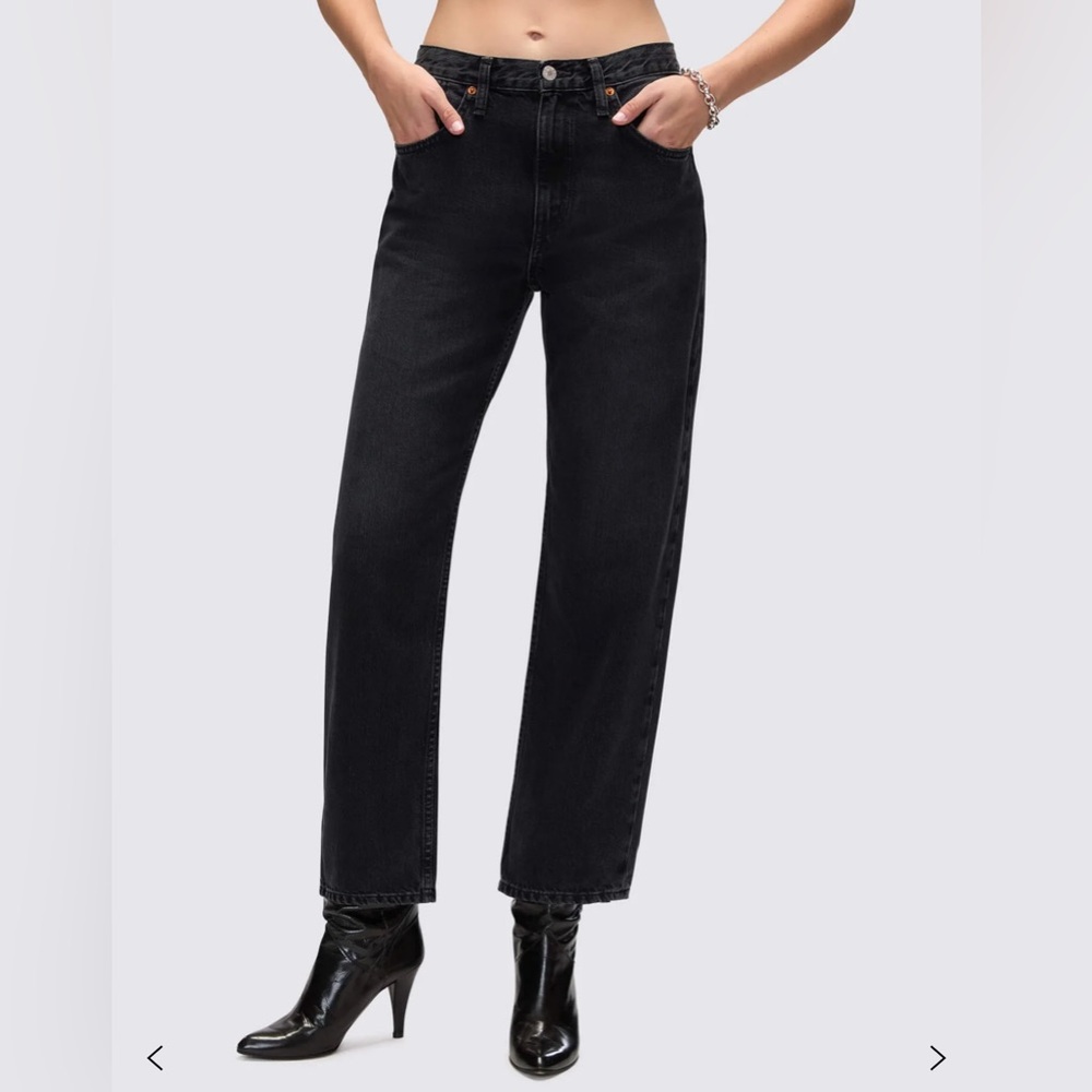 RE/DONE Black High‎ Rise Barrel Leg Jeans Women's Size 25 Classic Denim